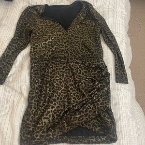 Lovers + Friends metallic leopard mini dress. NWT